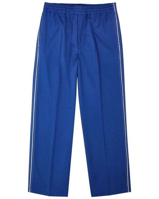 Gucci Blue Wool And Mohair-blend Track Pants for men