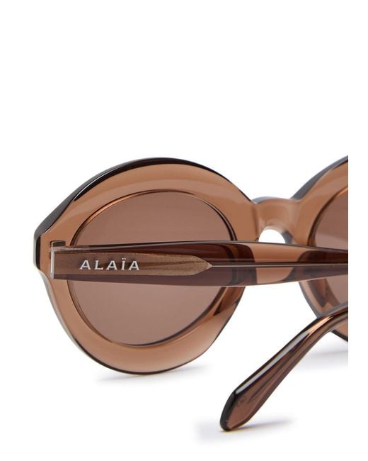Alaïa Brown Round-Frame Sunglasses