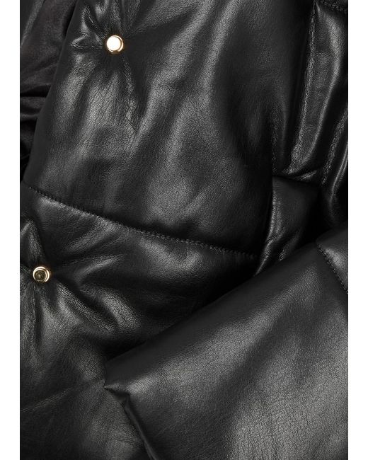 Nanushka Black Hide Quilted Faux Leather Jacket