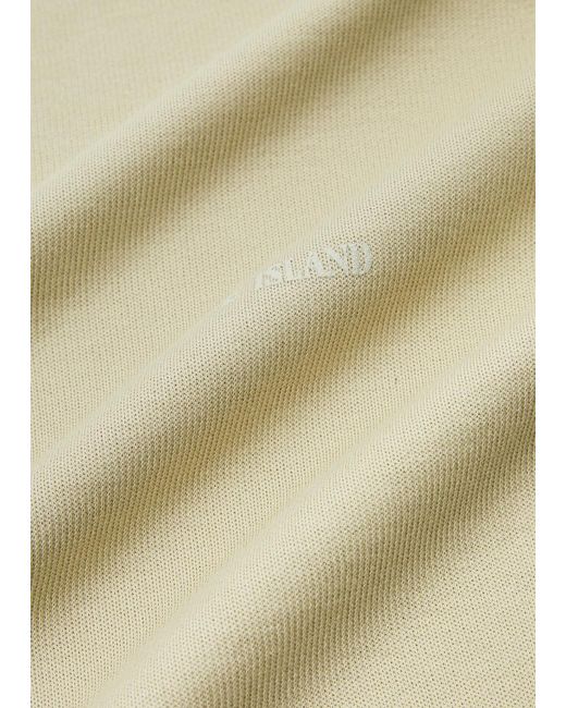 Stone Island White Ghost Piece Logo-Print Cotton Polo Shirt for men