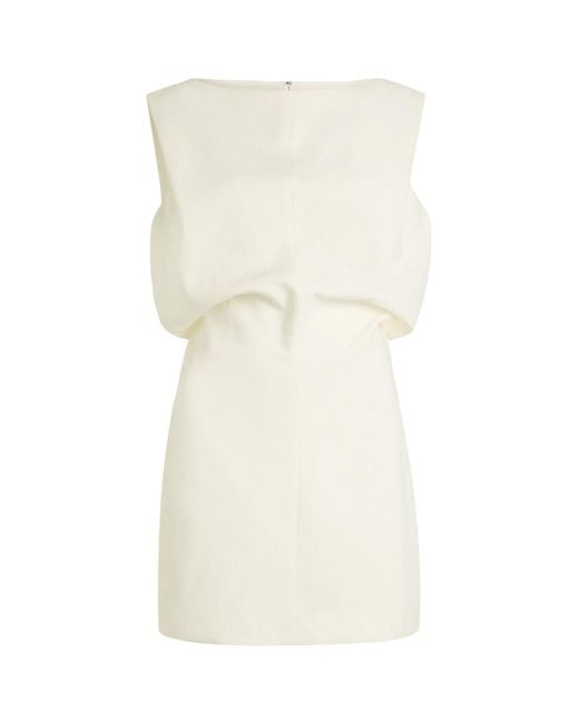 Khaite Natural Toma Sculpted Cotton-Canvas Mini Dress