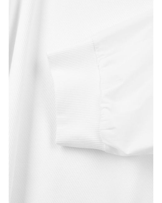Veronica Beard White Coralee Stretch-Cotton Top