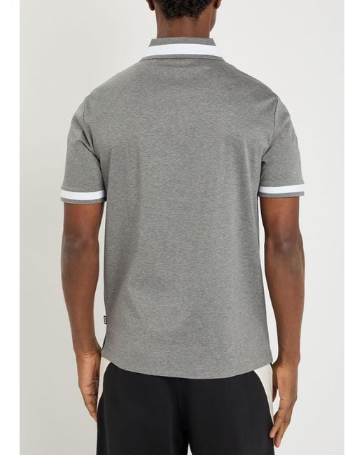 Boss Gray H-Phillipson 200 Logo Cotton Polo Shirt for men