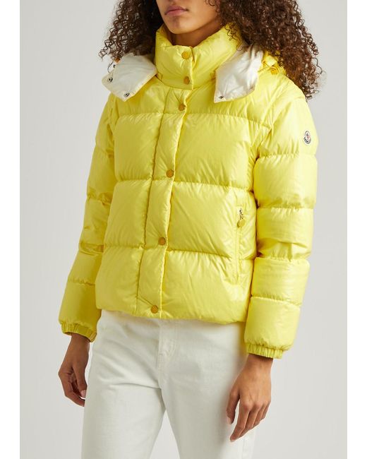 Moncler Yellow Mauleon Quilted Shell Jacket