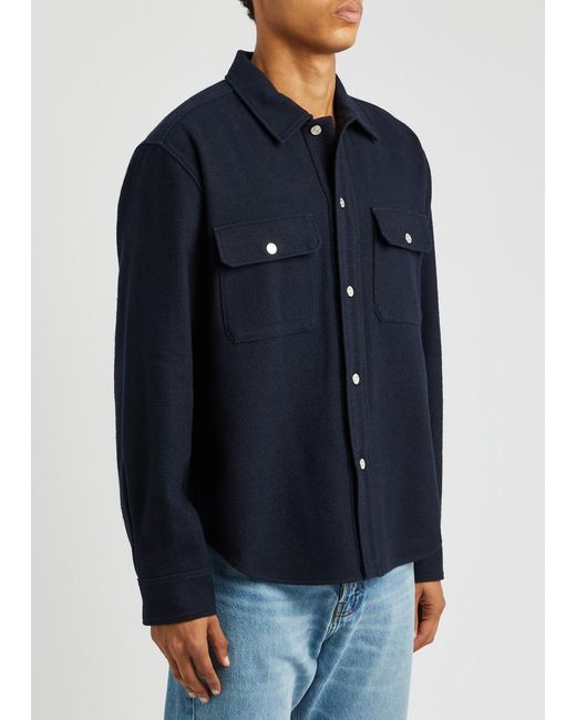 FRAME Blue Cotton-blend Overshirt for men