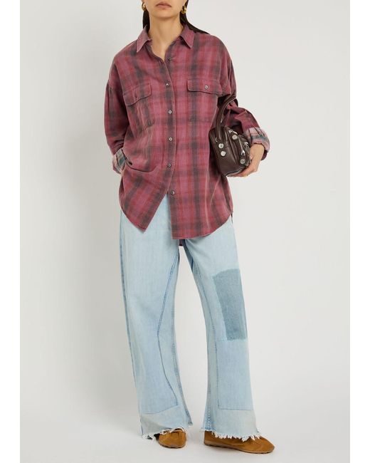 B Sides Blue Vintage Reworked Culotte Panelled Wide-Leg Jeans