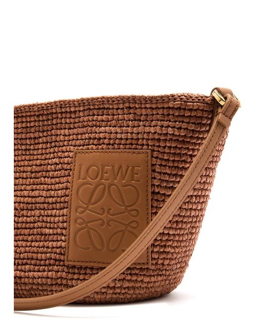 Loewe Brown X Paula'S Ibiza Slit Pochette Raffia Cross-Body Bag