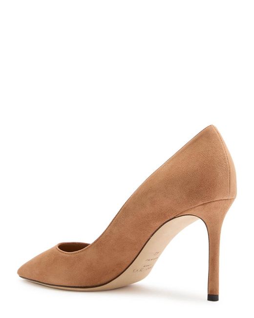 Jimmy Choo Brown Romy 85 Suede Pumps