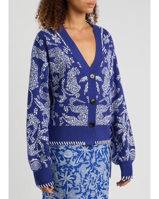 Never Fully Dressed Blue Mosaic Knitted Cardigan