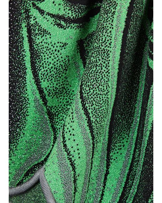 Ph5 Green Camellia Intarsia Stretch-knit Tank