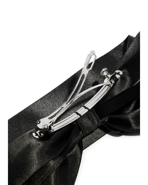 Simone Rocha Black Crystal-embellished Satin Bow Hair Clip