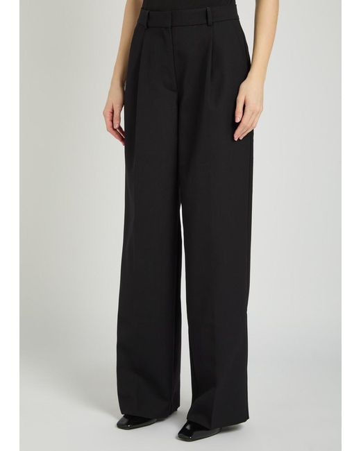 Anine Bing Black Trent Straight-Leg Canvas Trousers
