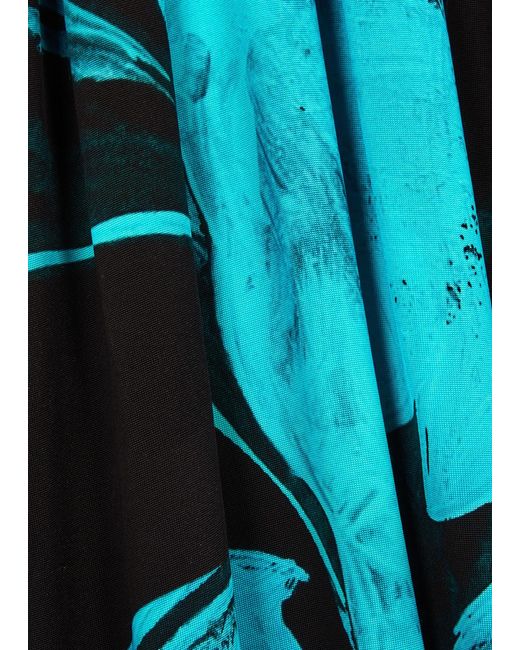 Louisa Ballou Blue Helios Printed Stretch-Jersey Maxi Dress