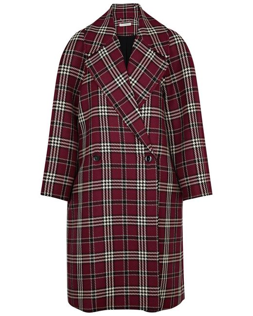 Emilia Wickstead Red Lilabet Tartan Wool-blend Coat