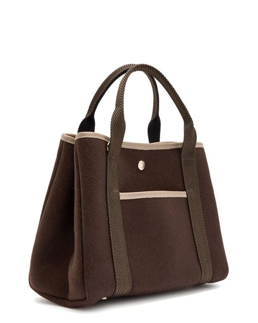 Rue de Verneuil Brown Traversée S Pockets Whip Wool Tote Bag