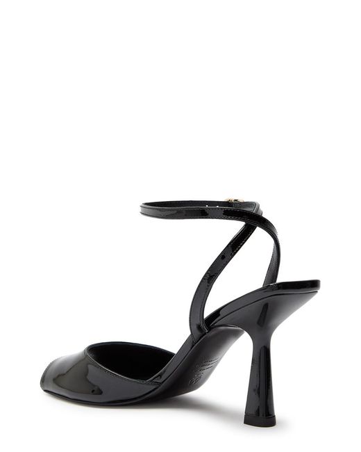Stuart Weitzman Black Val 85 Patent Leather Sandals