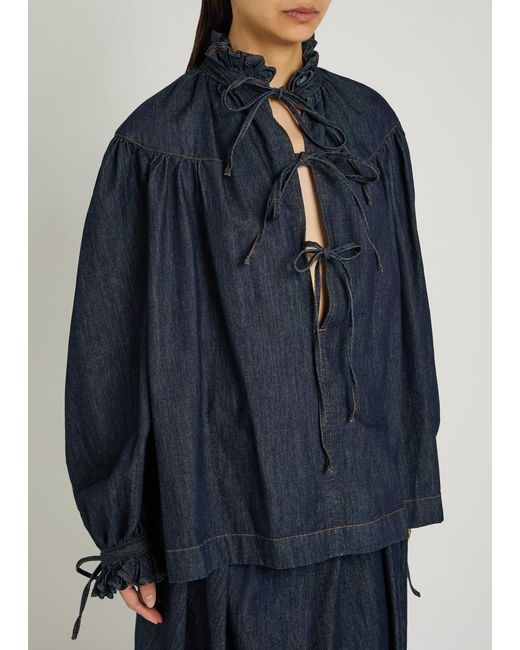 Dries Van Noten Blue Catya Denim Blouse