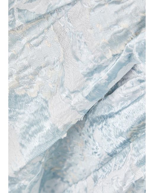 Stine Goya Blue Darya Floral Cloqué Midi Dress