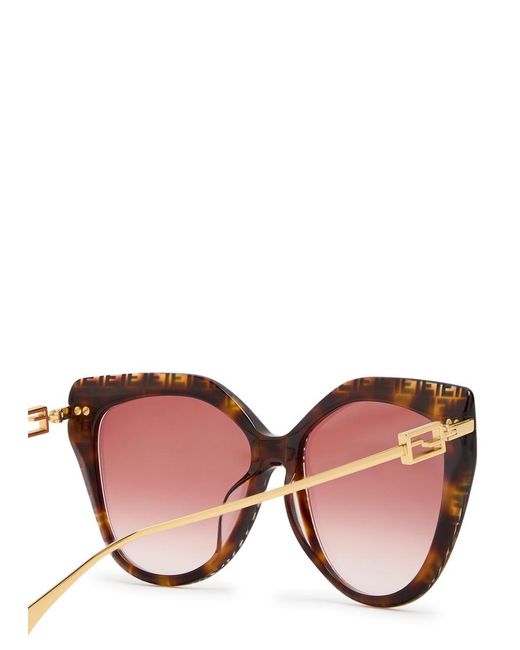 Fendi Brown Baguette Oversized Cat-eye Sunglasses