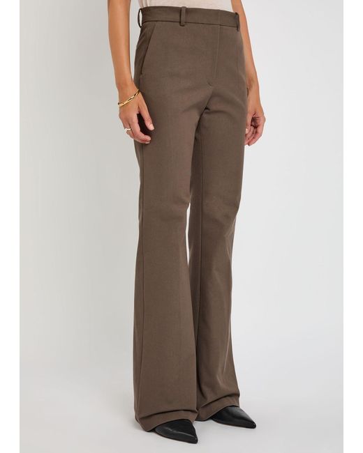 Joseph Brown Tafira Flared-Leg Stretch-Twill Trousers