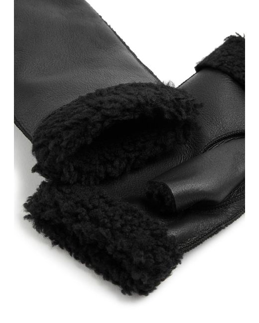 Dents Vera Fingerless Leather Gloves in Black Lyst