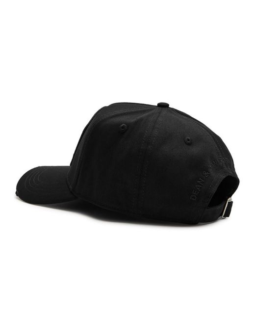 DSquared² Black Logo-appliquéd Cotton Cap for men