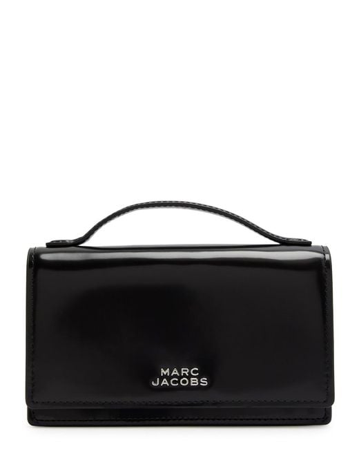 Marc Jacobs Black The Glam Mirror Mini Glossed Leather Cross-Body Bag