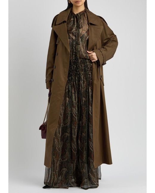 Saint Laurent Brown Maxi Trench Coat