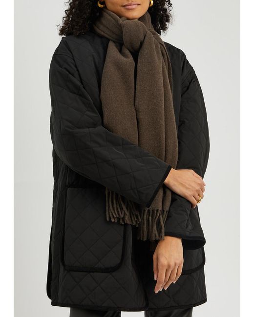 Totême Totême Wool Scarf in Gray Lyst