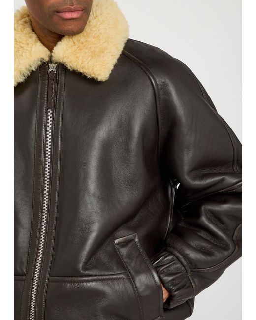 Jacquemus Black Le Bombardier Leather Bomber Jacket for men