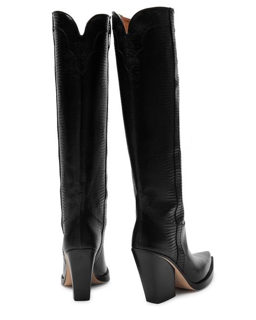Paris Texas El Dorado 100 Leather Kneehigh Cowboy Boots in Black Lyst