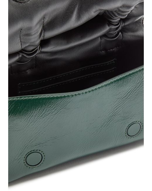 Acne Green Mini Multipocket Leather Top Handle Bag