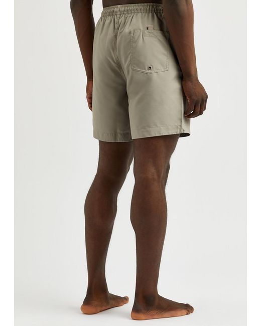 Fred Perry Gray Logo-Embroidered Shell Swim Shorts for men