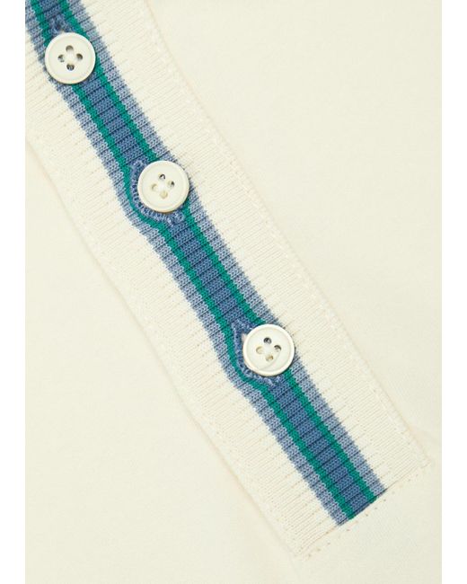 Paul Smith White Striped-Trim Cotton-Blend Polo Shirt for men