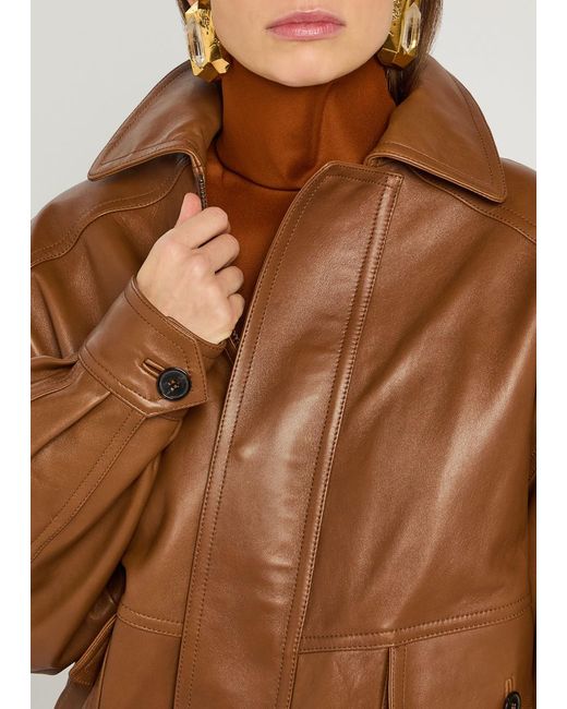 Saint Laurent Brown Leather Jacket