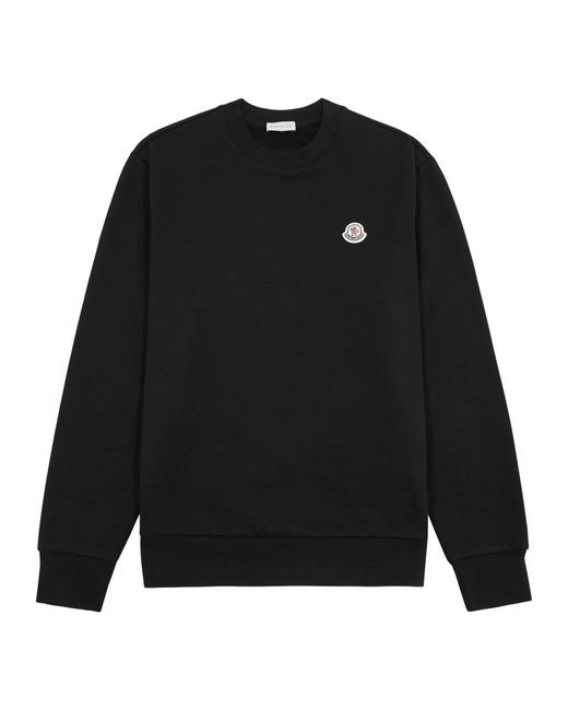 Moncler Black Logo Cotton Sweatshirt for men