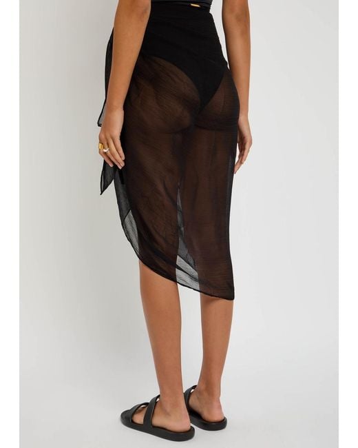 Away That Day Black Santorini Fine-Knit Sarong