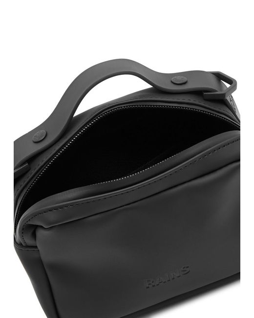 Rains Black Box Micro Rubberised Cross-body Bag