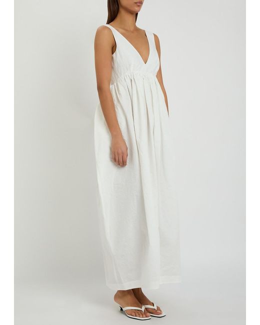 Rohe White Sculpted Cotton-Blend Poplin Maxi Dress
