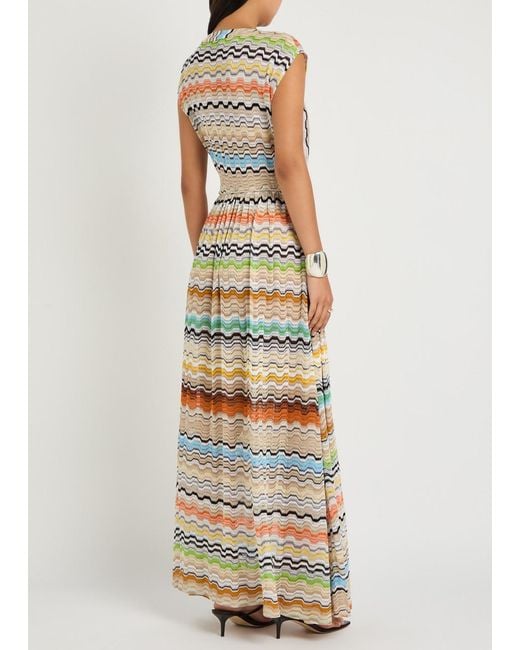 Missoni Multicolor Zigzag Fine-Knit Maxi Cover-Up Dress