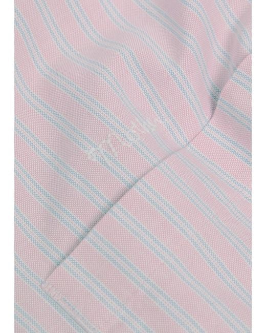Mother Pink The Room Frenchie Striped Cotton Shirt
