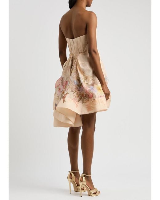 knee length dresses for ladies Provence Bloom Peplum Mini Dress Cream