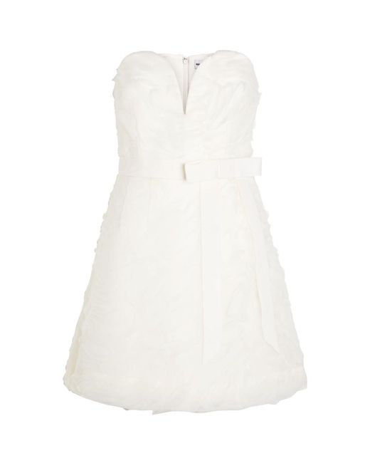 Rebecca Vallance White Willow Strapless Mesh And Crepe Mini Dress