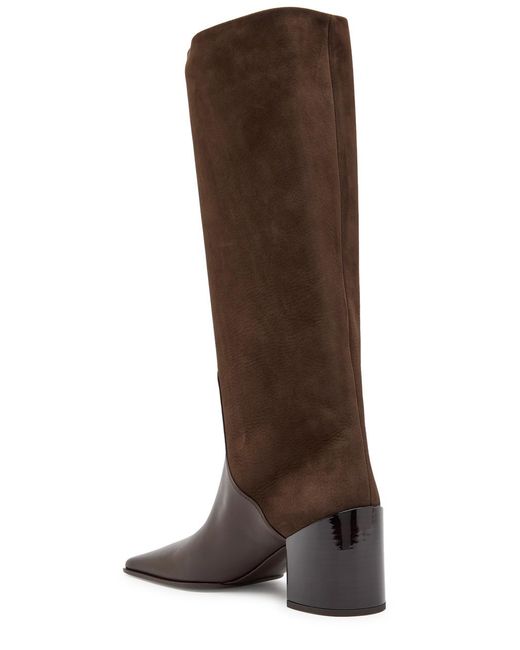 Alaïa Brown Panelled 55 Nubuck Knee-High Boots