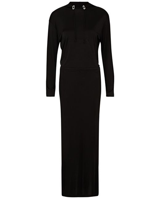 Dion Lee Black Hooded Stretch-jersey Maxi Dress