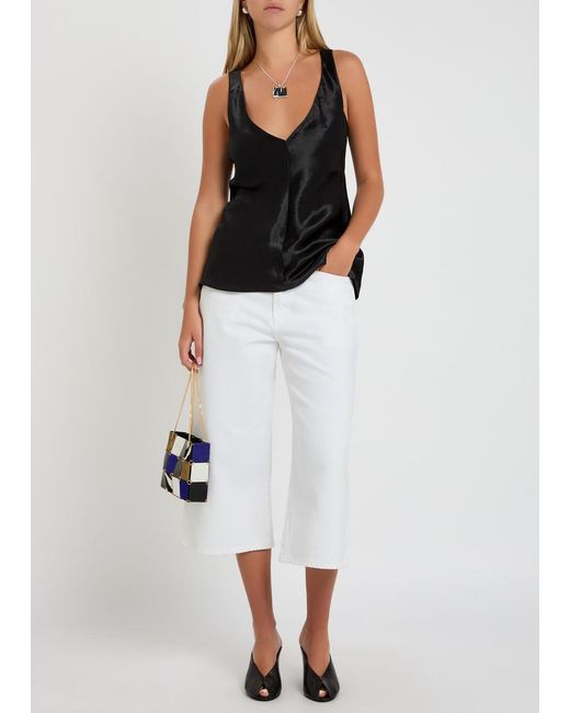 Agolde White X Maria Mcmanus Wide-Leg Denim Shorts