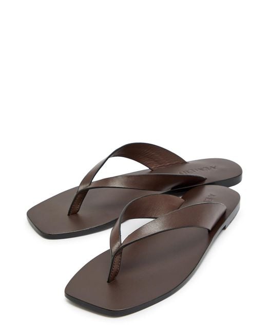 A.Emery Brown Kinto Leather Flip Flops