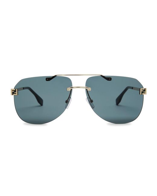 Fendi Blue Sky Rimless Aviator-style Sunglasses