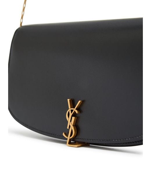 Saint Laurent White Demilune Leather Wallet-On-Chain