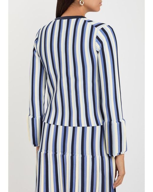 Jonathan Simkhai Blue Iris Striped Knit Cardigan